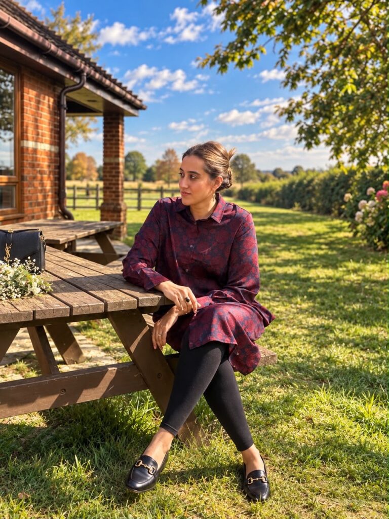 Naz Afzal seated outdoors